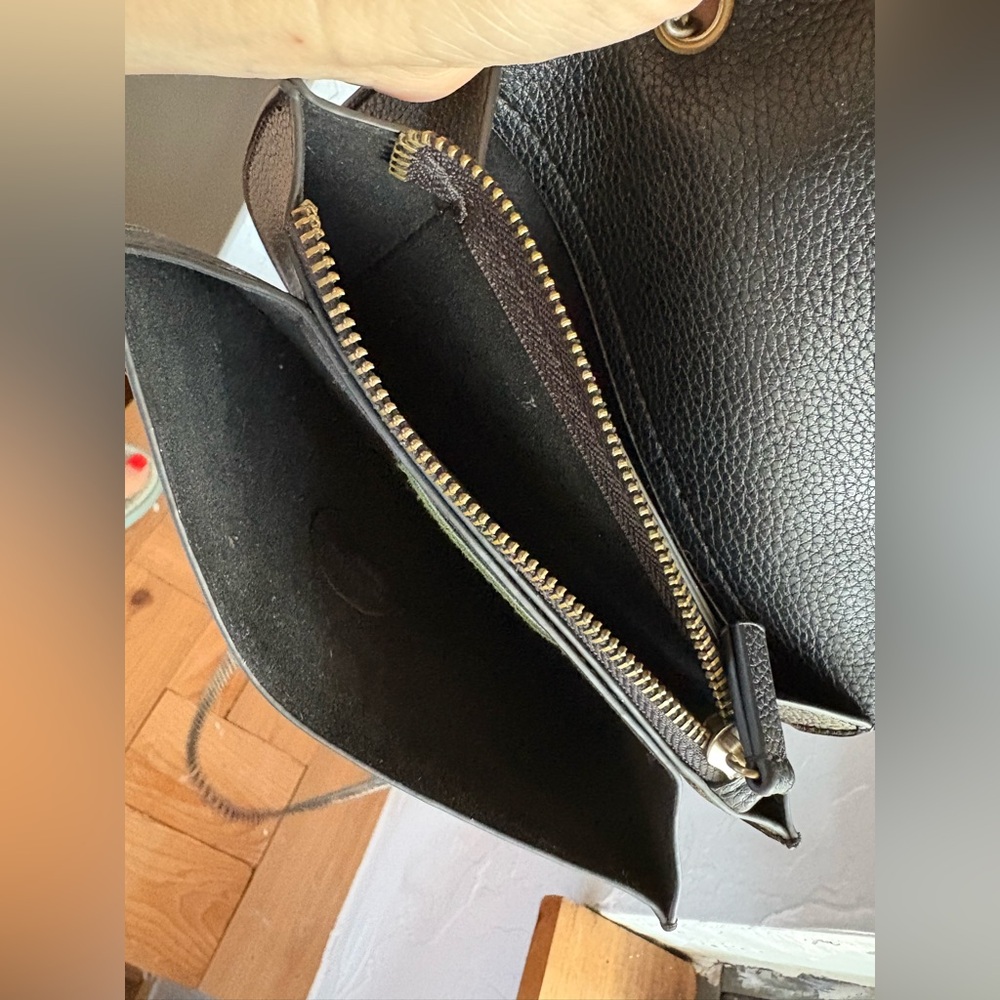 Anthropologie crossbody leather leopard print calf hair flap chain link strap - Picture 4 of 10
